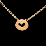 button heart gold necklace